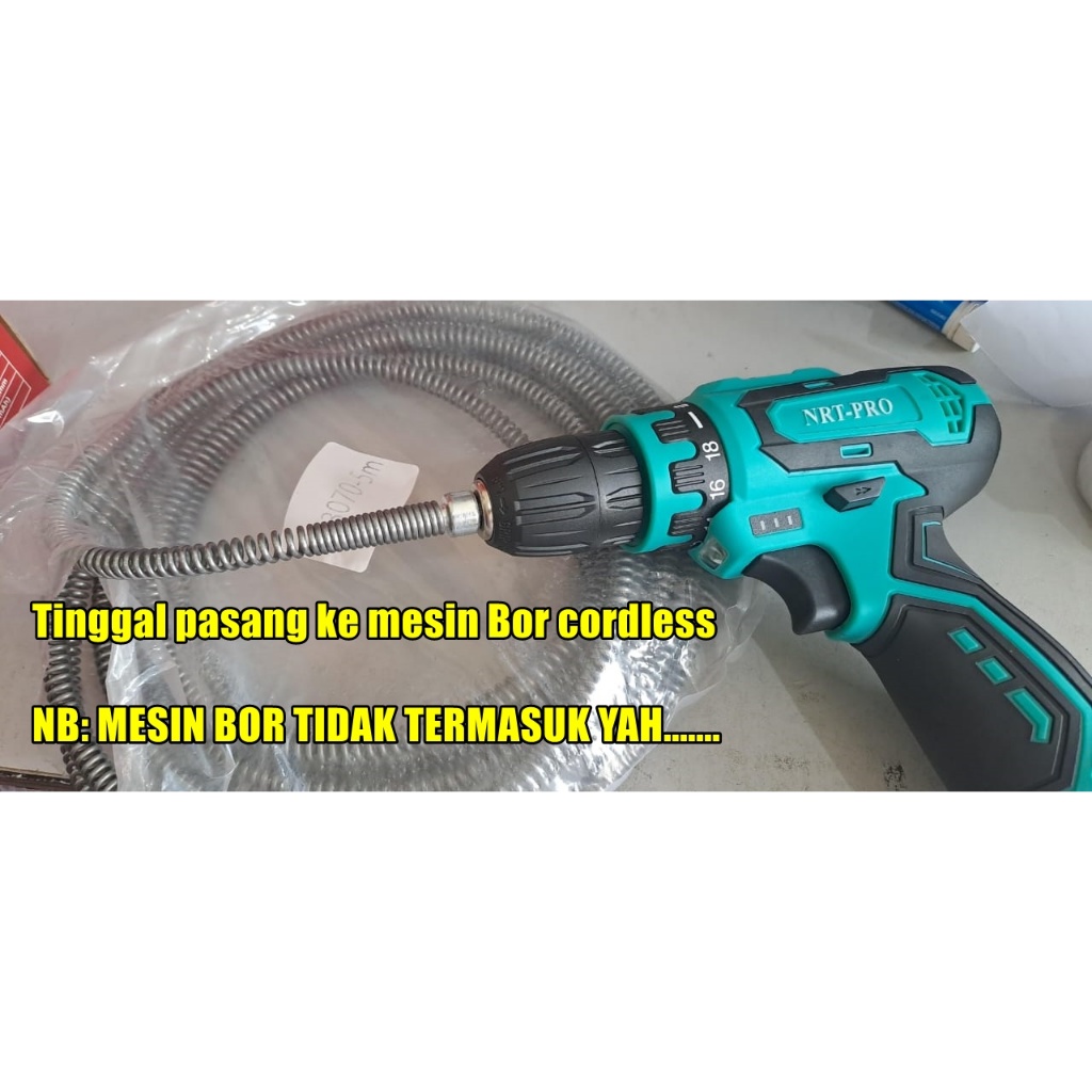 MESIN SLING PIPE CLEANER ลวดเหล็ก น้ําเย็น PIPE CLEANER พร้อมอะแดปเตอร์เครื่องเจาะ