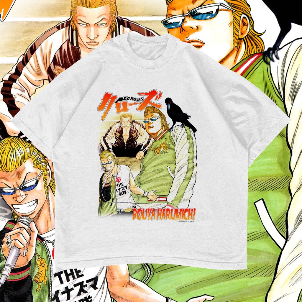 Crows Zero Bouya Harumichi Bootleg Vintage เสื้อยืดขนาดใหญ่