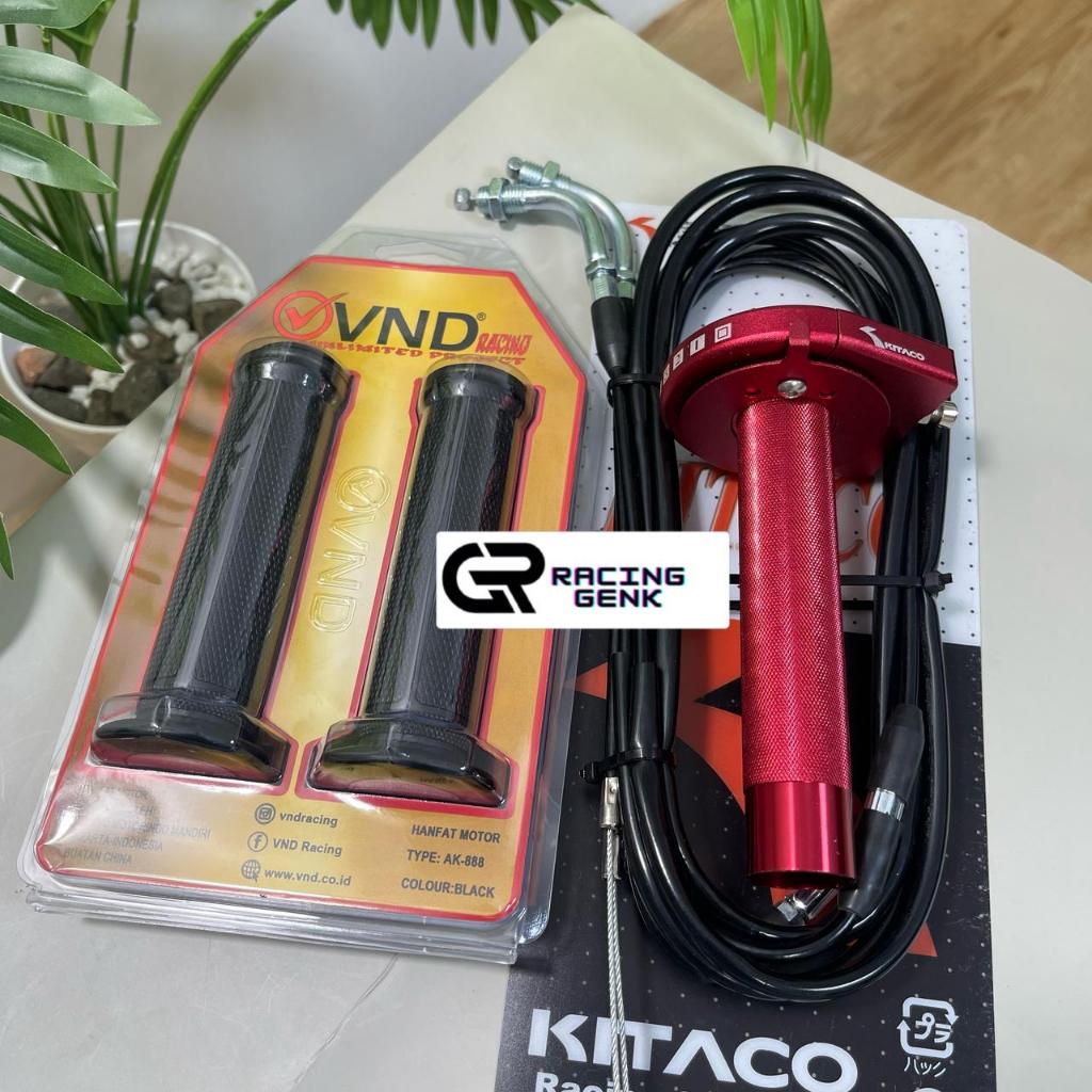 SPONTAN GAS PACKAGE 2 สาย RACING VND GRIP AK888 UNIVERSAL XABER, R15, R25, CRF, KLX, KTM, JUPITER, Z