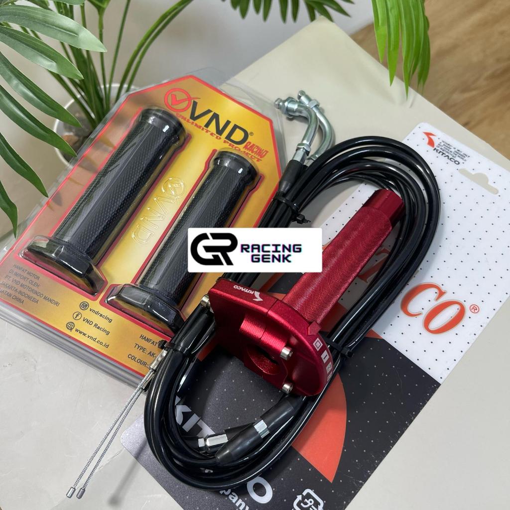 LMV RACING SPONTAN GAS PACKAGE 2 สายแข่ง VND GRIP AK888 UNIVERSAL XABER,R15,R25,CRF,KLX,KTM,JUPITER,