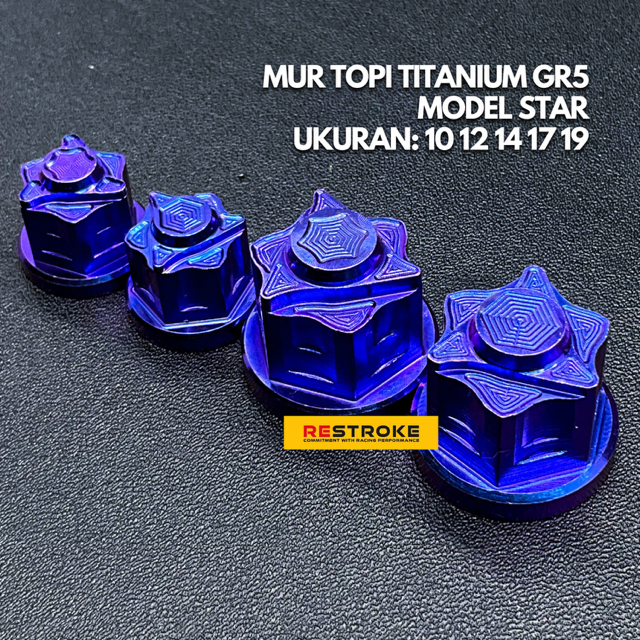 NUT 10 12 14 17 19 TITANIUM GR5 STAR GEAR HAT ORIGINAL VIETNAM