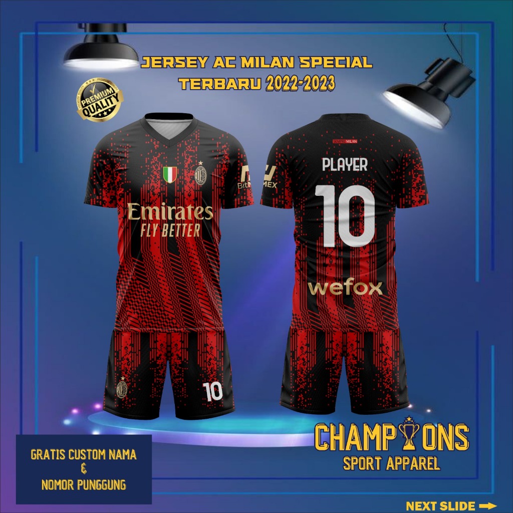 AC M1L4N H0ME 2022-2023 SHORT Jersey พิมพ์เต็ม ชื่อและหมายเลขแบบกําหนดเองฟรีสําหรับผู้ใหญ่และเด็ก