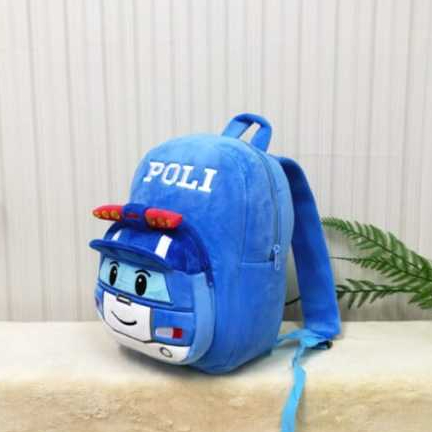 2rest Poli Car Backpack Size L/กระเป๋าตัวละคร/ถุงของขวัญสําหรับโรงเรียนประถมศึกษาและเด็กอนุบาล/Poly 
