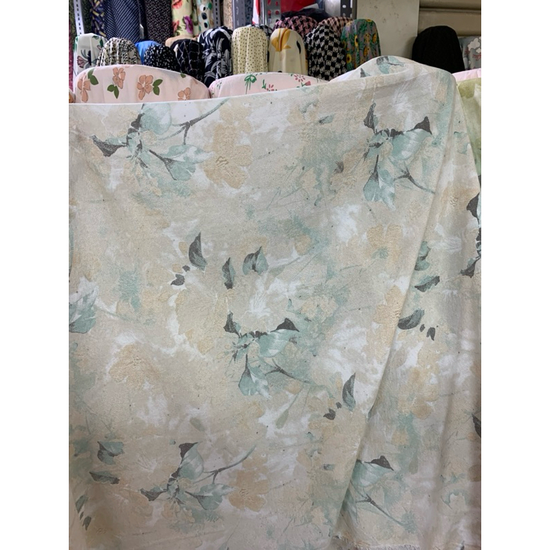 KATUN ผ้าคอตตอนพิมพ์ลายพรีเมี่ยม || ผ้าผ้าฝ้าย PATTERN ดอกไม้ || Lq ราคา 0.5 mtr