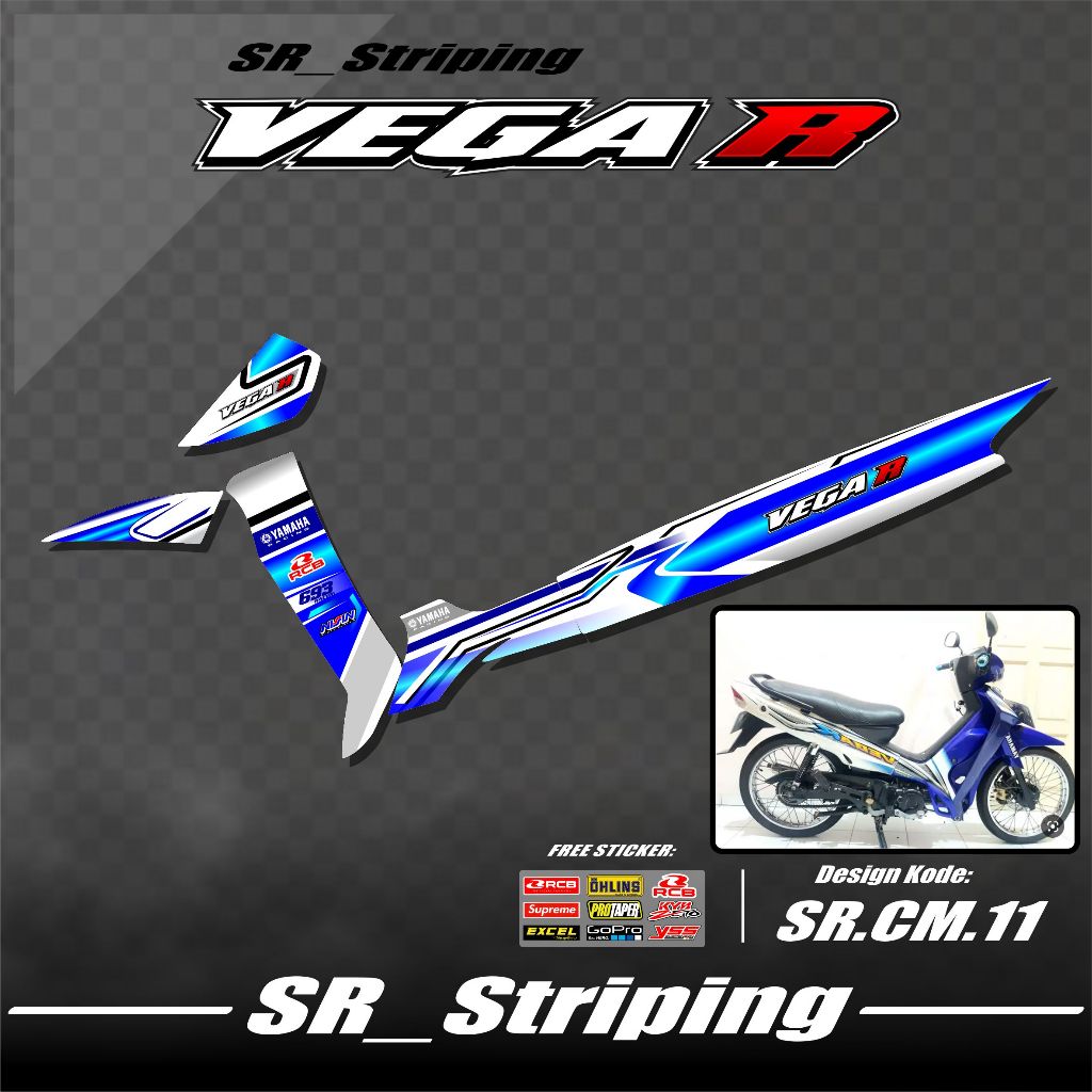 Old Vega R Striping / Old Vega R Variation / Vega R / Vega R Sticker / Vega SR.11 Motorcycle Stripin