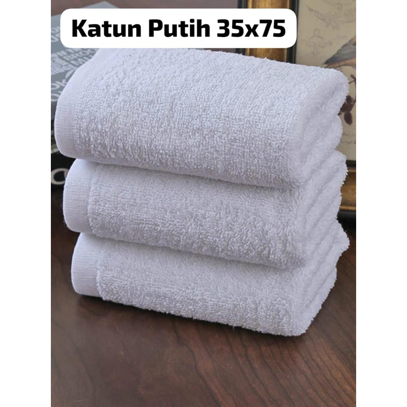 CONTENTTS 3 ชิ้น - Xin Ju Yuan PLAIN WHITE Sport Towel ขนาด 35 x 75 โรงแรมดูดซับ