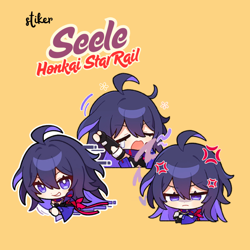 สติ๊กเกอร์ HSR SEELE | สติ๊กเกอร์ SEELE HONKAI STAR RAIL 7 CM VINYL GLOSSY กันน้ํา