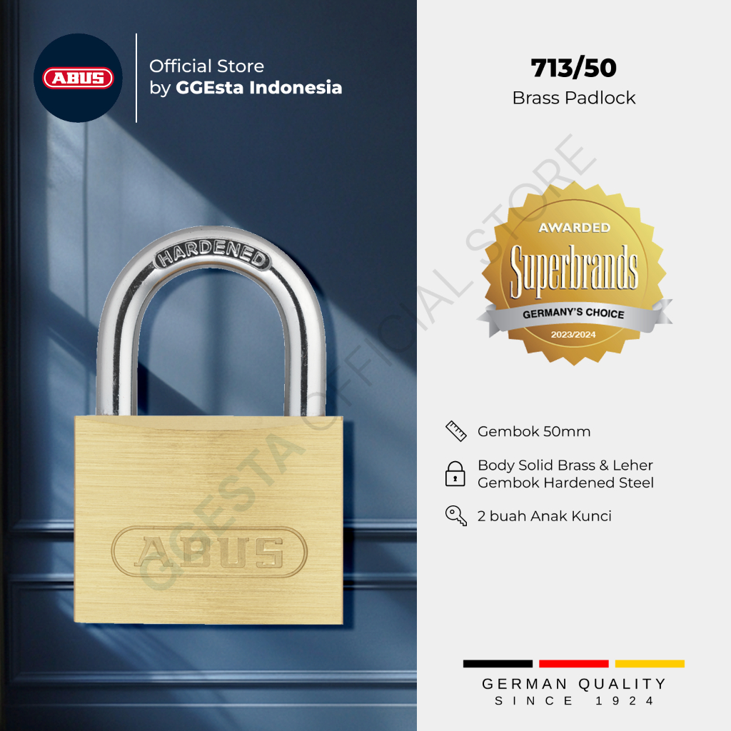 กุญแจรั้วป้องกันสนิม ABUS 713/50 Series เหล็กแข็ง - เยอรมัน