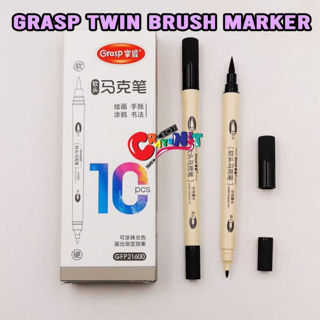 Grasp Twin Black GFP21600 ปากกามาร์กเกอร์หนาสําหรับประดิษฐ์ตัวอักษร