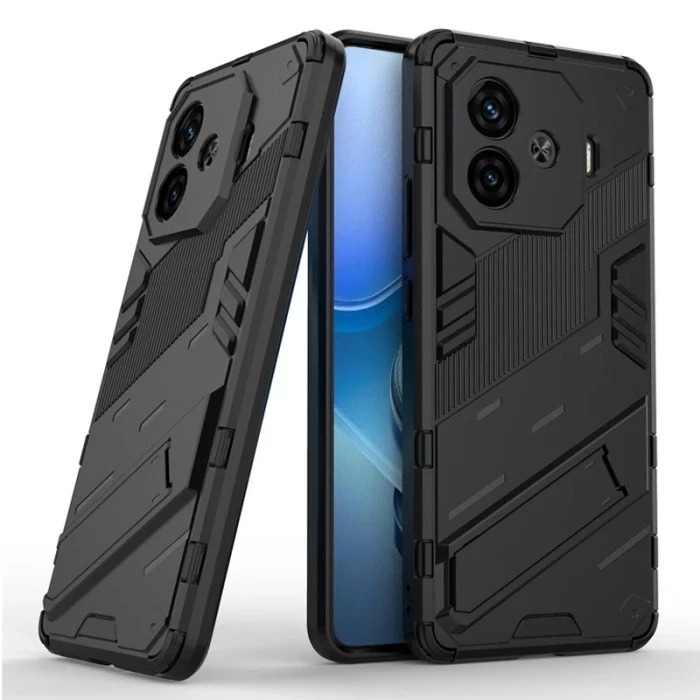 (Bibercase) Casing IQOO Z9 / IQOO Z9X Kickstand Armor | IqooZ9 Hybrid Anti-Crack Casing Full Protect