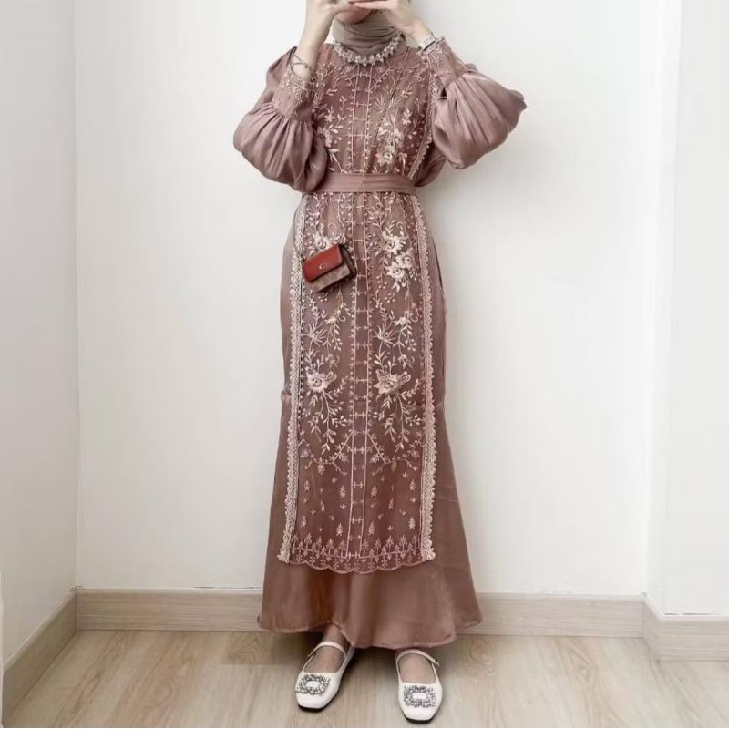ชุดอดิดา ไซส์ M,L,XL,XLL/Brukat Tille ชุดเชิญผู้หญิงล่าสุดเสื้อผ้า Eid Gamis 2025