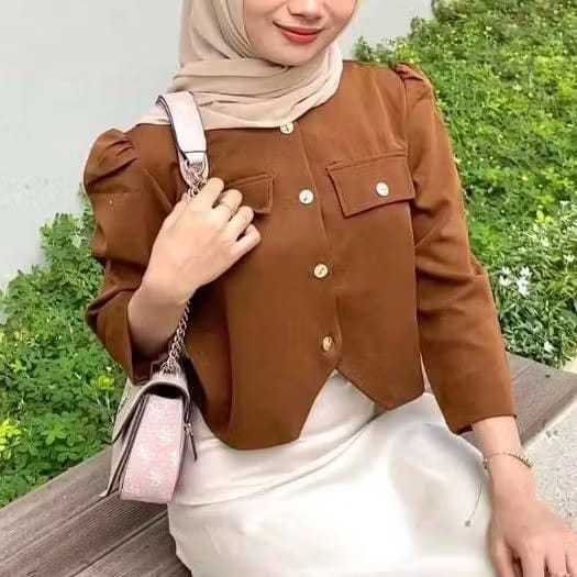Sonia Blazer Crop Top - เสื้อครอปผู้หญิงสไตล์เกาหลีล่าสุด