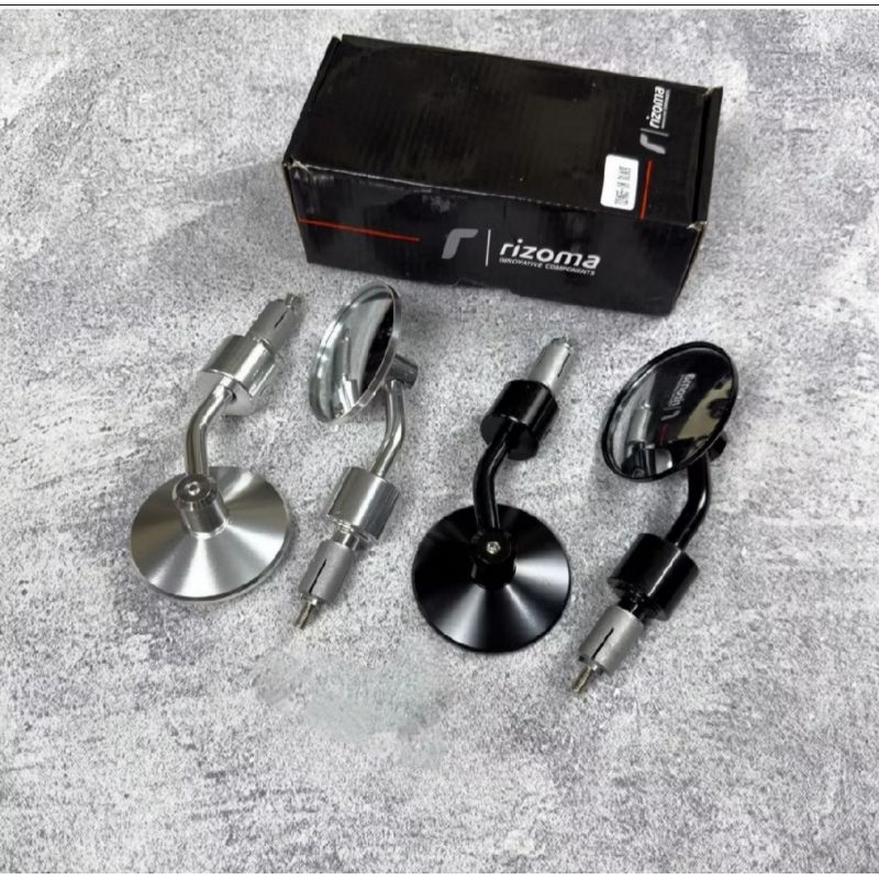 Oberon Full CNC Round Jalu Mirror~ Bar End Mirror Full CNC Oberon Vespa Universal Motor