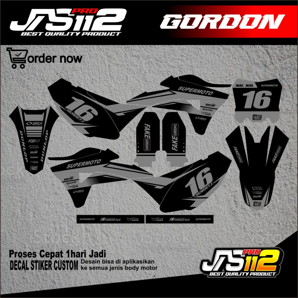 DECAL KLX GORDON DECAL BODY GORDON DECAL KAWASAKI KLX GORDON DECAL