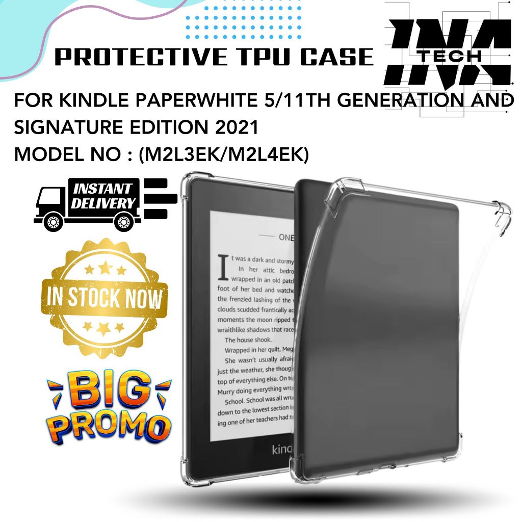 เคส TPU ป้องกันสําหรับ Kindle Paperwhite สําหรับ 11th Generation 6.8 "และ Signature Edition 2021 รุ่
