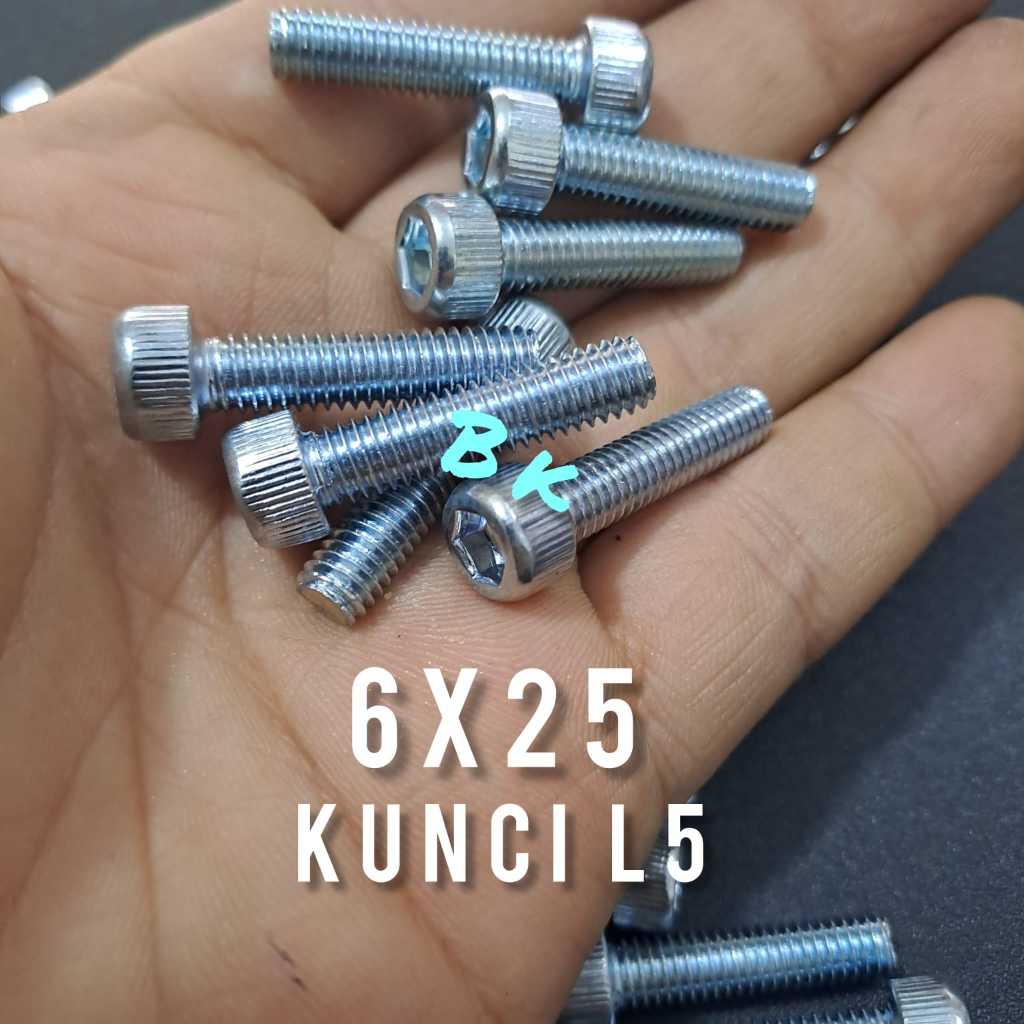 25/50 ชิ้นขายส่ง L สลักเกลียว m6x25 6x25 สีขาว L5 คีย์
