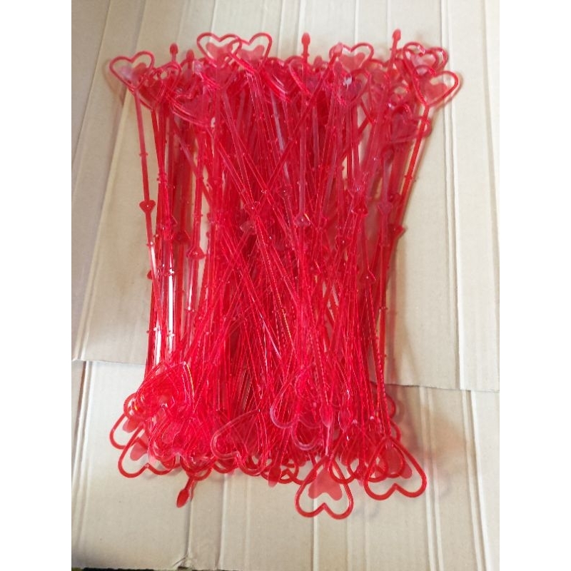 Heart Stick Card/Greeting Card Handle/Plastic Stick SC001 (10 ชิ้น)