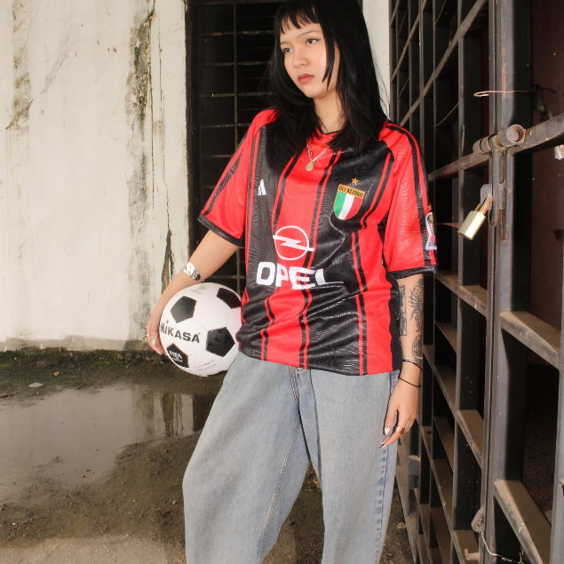 Troth jersey vintage retro AcMilan home 1998 1999 unisex ผู้ชายผู้หญิง