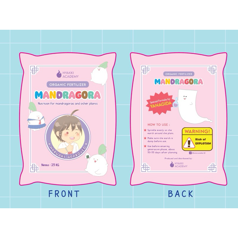 Yohaji Fan merch Mandragora กระเป๋าโท้ตปุ๋ยและหมอน