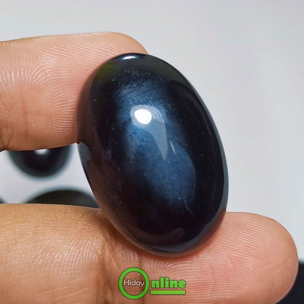 BLACK ONYX STONE DEEP BLACK ONIX OVAL JUMBO