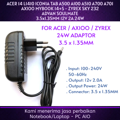 ACER 14 L1410 ICONIA TAB A500 A100 A510 A700 A701 AXIO MYBOOK 14+S 14F 14E 14G 14H P401 - ZYEX SKY 2