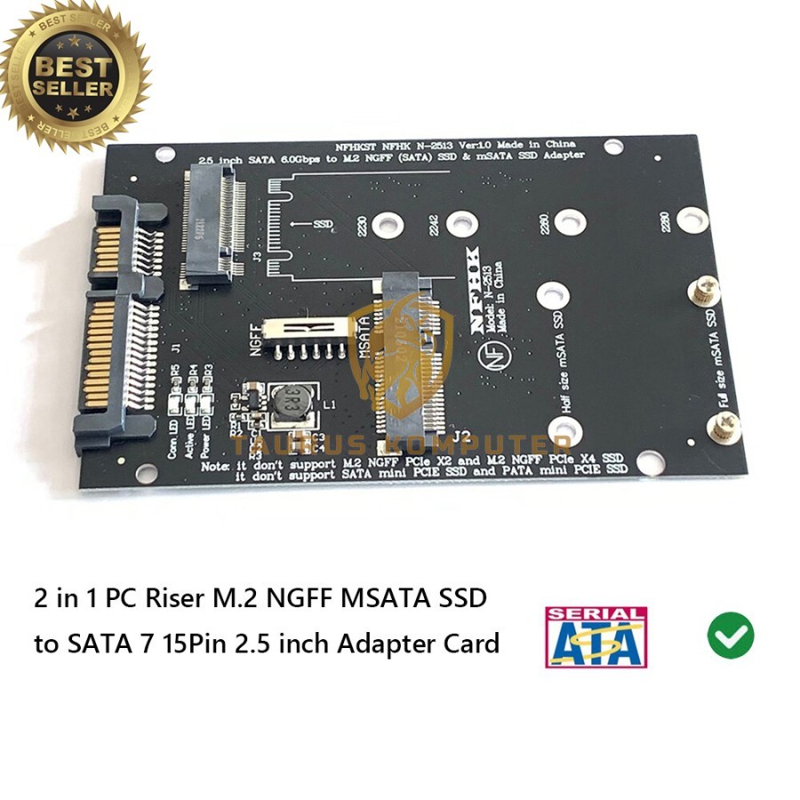 อะแดปเตอร์ SSD M.2 NGFF B KEY MSATA SATA 3.0 6GB/s 2.5 นิ้ว CONVERTER M2 LAPTOP M2 SATA CONVERTER