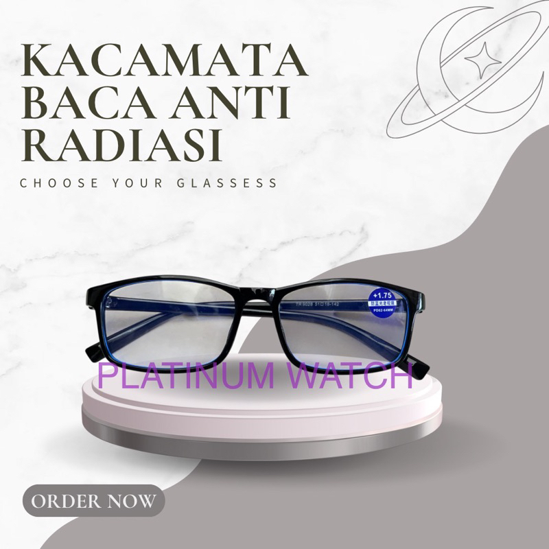 กระจกหน้า PLUS LENS SPORT ANTI RADIATION TR9028 +0.5 S/D +4.00 MENS WOMENS READING GLASSES TR90 TR90