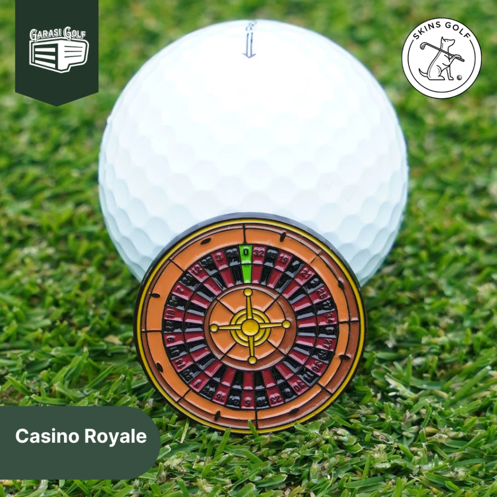 SKINS Ball Marker Casino Royale - หมวกกอล์ฟคลิปเข็มกลัดเคลือบ
