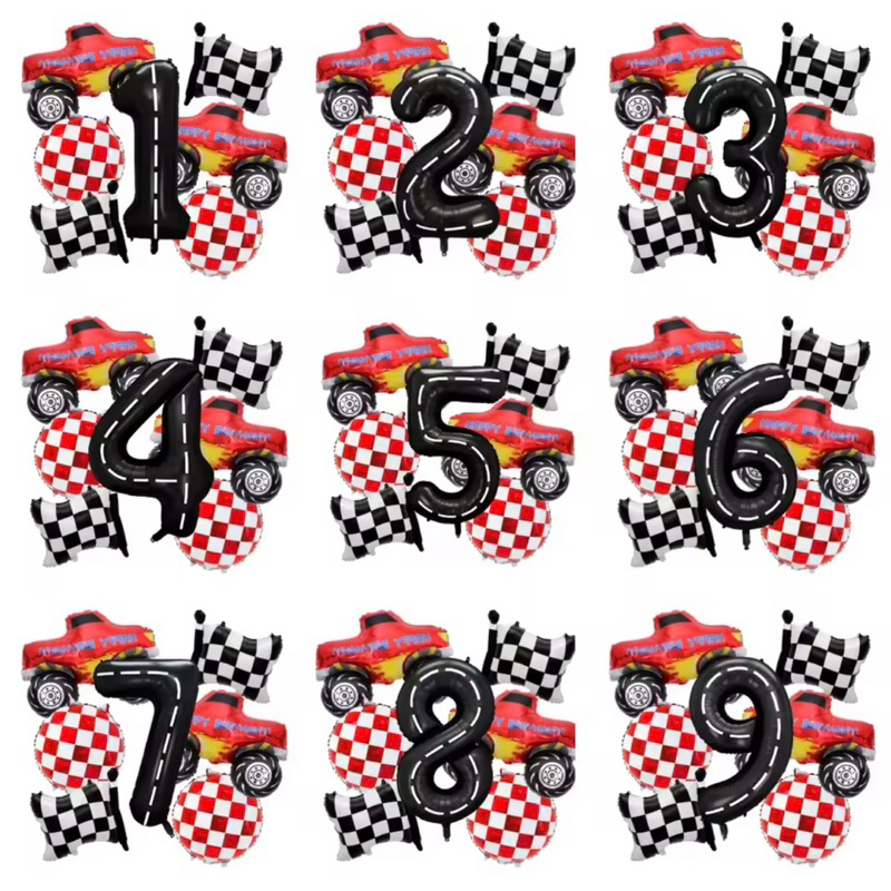 HOTWHEELS BALLOON PACKAGE RACING FLAG NUMBER 100ซม