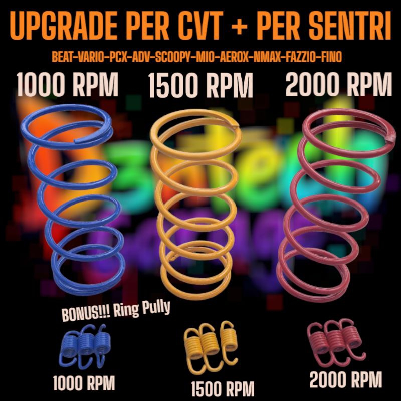 อัพเกรดสปริง CVT สําหรับ Matic 1000RPM 1500RPM 2000RPM + สปริงคลัตช์อัตโนมัติคู่ 1000RPM 1500RPM 200