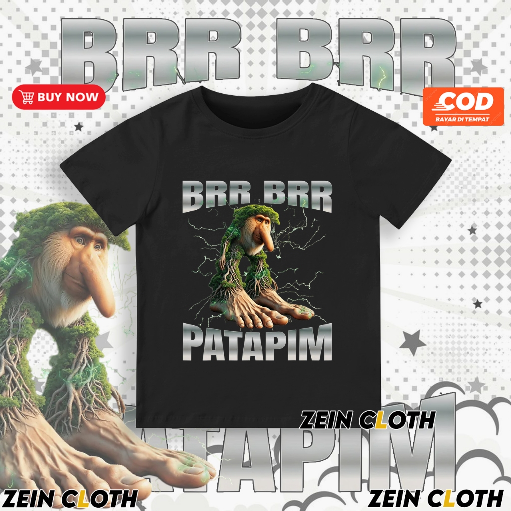 Anomali Brr Brr Patapim เสื้อยืดเด็ก / เสื้อยืดเด็กอิตาลี Brainrot Brr Patapim