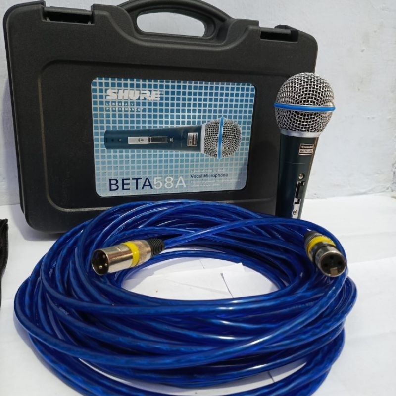 KekaStore (สาย 10 เมตร) Shure Beta 58A Mic/กระเป๋าเดินทางขนาดจัมโบ้ พร้อมแจ็ค Akai และ Canon และไมโค