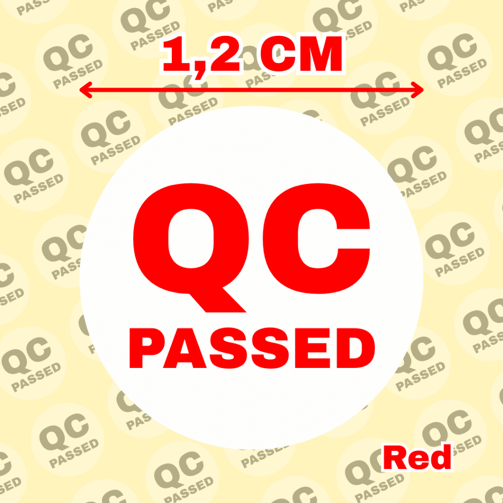 MERAH QC PASSED สติ๊กเกอร์ฉลากสีแดง