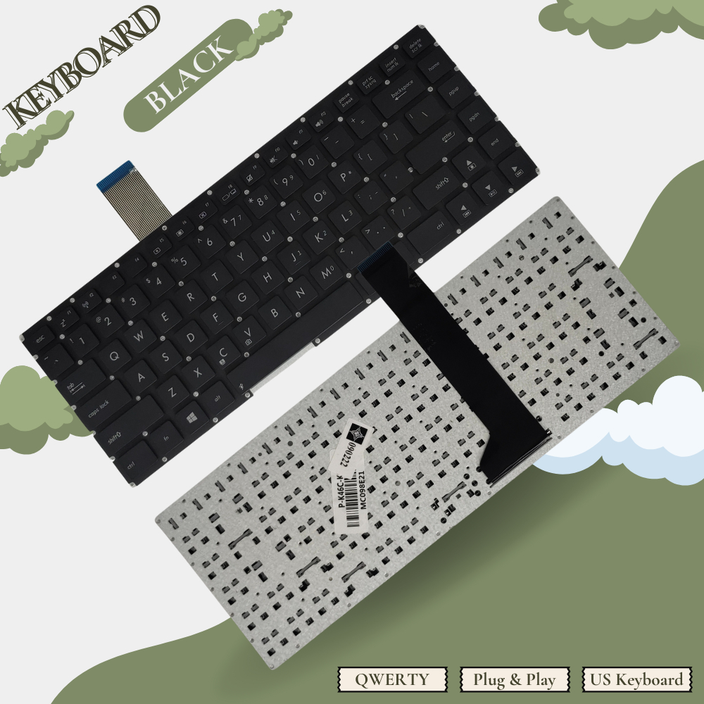 แป้นพิมพ์แล็ปท็อป Asus K46 K46C K46CA K46CB K46E S46 S46C คุณภาพดีที่สุด - รับประกัน