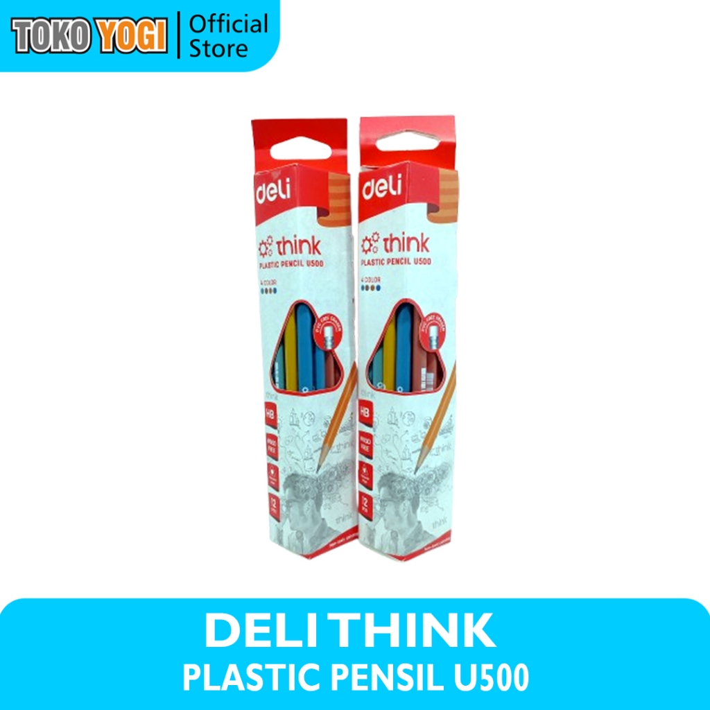 แพ็คเกจเศรษฐกิจ เนื้อหา 3 || DELI THINK PENCIL U500 - พลาสติก HB 4 สี || ยุคไม่มีที่สิ้นสุด
