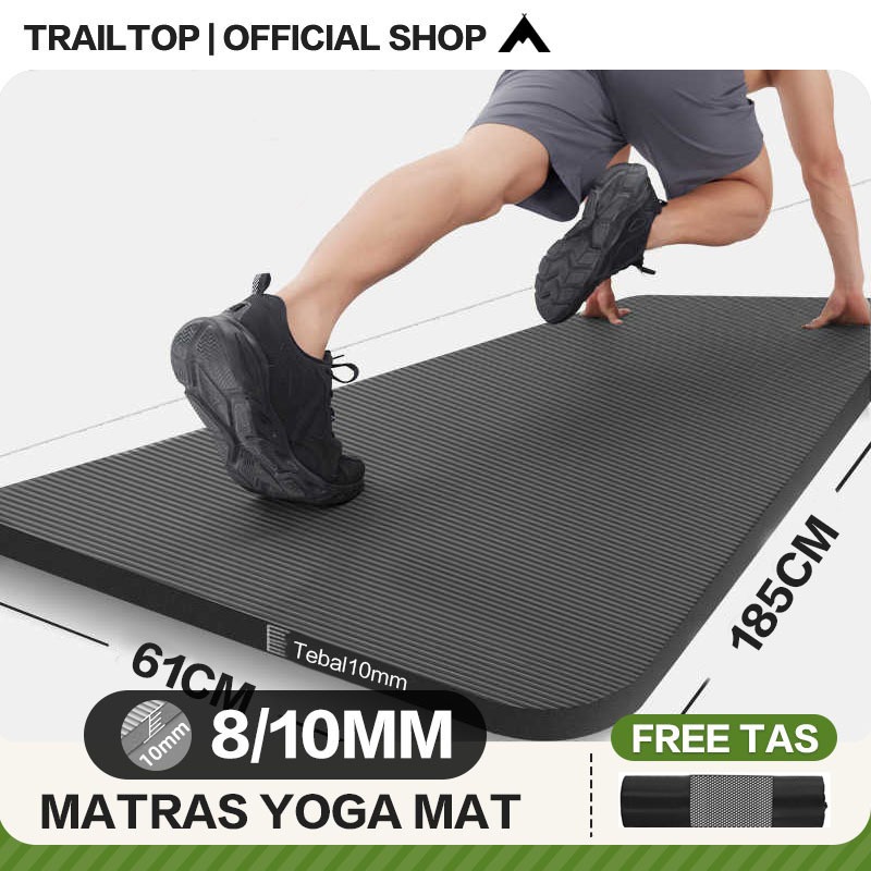 TrailTop NBR เสื่อโยคะเสื่อโยคะกันลื่นพรมกีฬาหนา 8 มม.