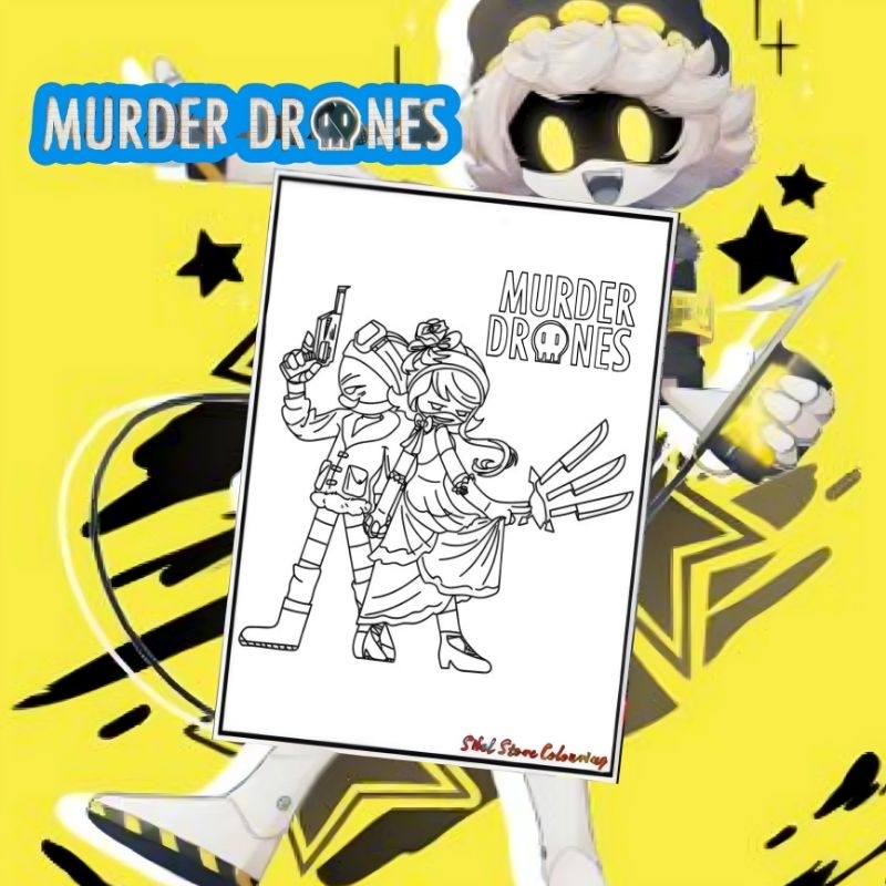 DRONES V1 MURDER COLORING PAPER CONTENTS 10 DIFFERENT / THICK DRAWING PAUD / SD / TK