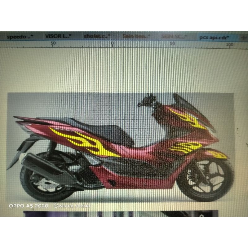 สติ๊กเกอร์ Pcx Api / สติ๊กเกอร์ตัด Pcx / สติ๊กเกอร์ Tribal Api / สติ๊กเกอร์ Pcx 160