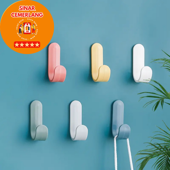 GANTUNGAN SC J Hook Hanger ติดผนัง Hook/J Letter ไม้แขวนเสื้อไม่มีเล็บ