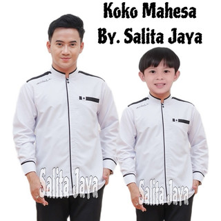Koko Bordir Mahesa Couple Anak & Dewasa/ Koko Bordir Lengan Panjang /Kemeja Koko Couple/Koko Viral Lengan Panjang Muslim