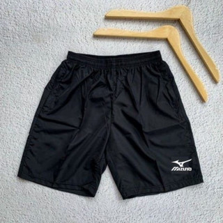 Celana Pendek Hitam Logo Polos Bahan Parasut Kantong Resleting XL