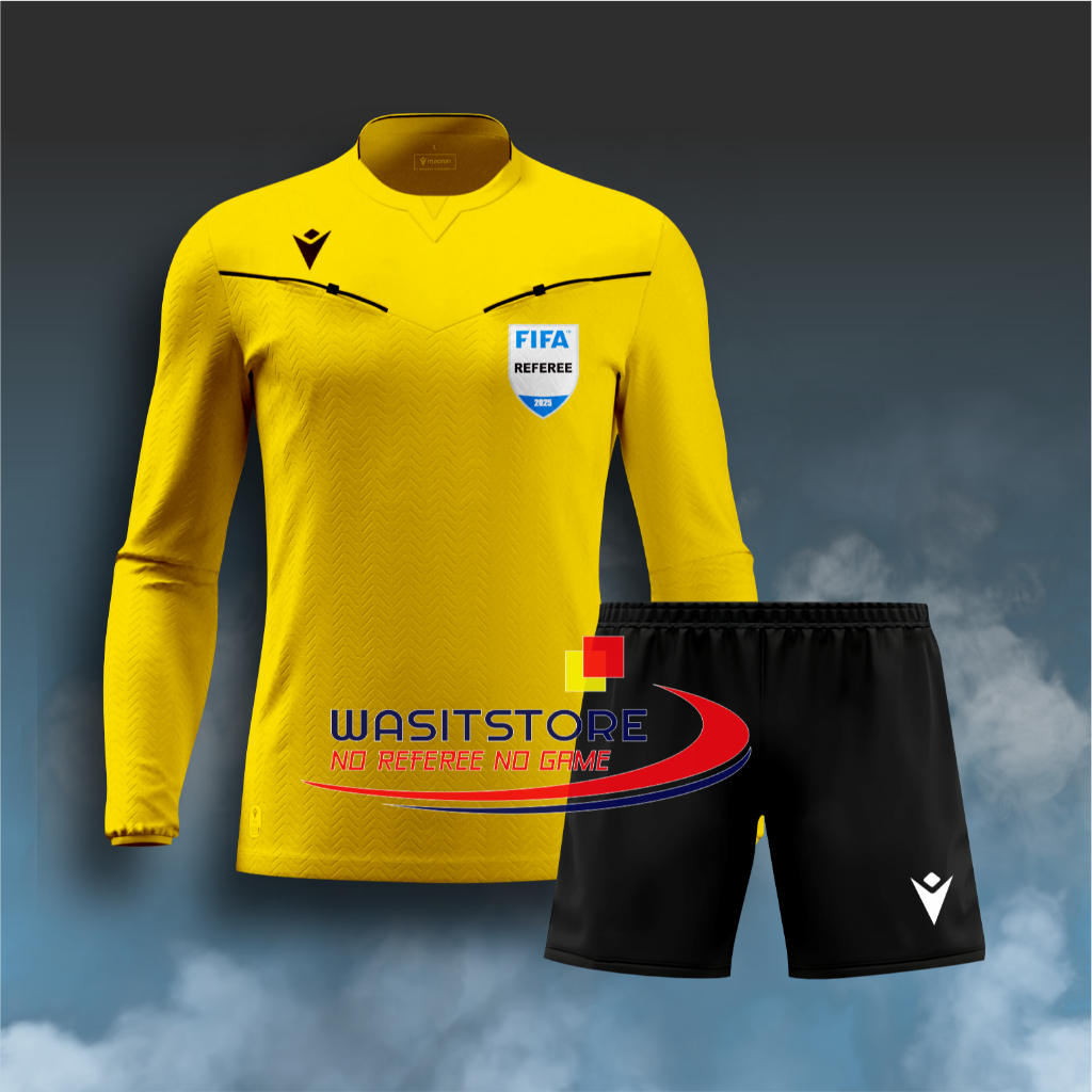 CHAMPIONS LEAGUE REFEREE SHIRT SET, LONG SLEEVE 2023/2024 BIG SIZE (FIF REFEREE POCKET)