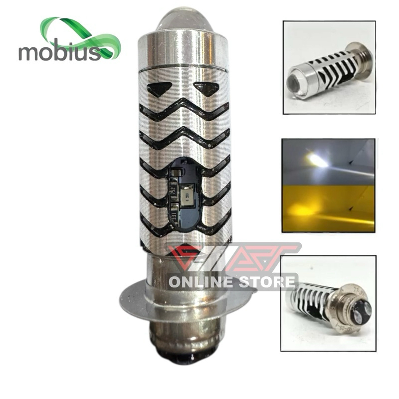 (MOBIUS-4890) MOBIUS 4890 H6 XENON HEADLIGHT + สีขาวสีเหลือง TWILIGHT