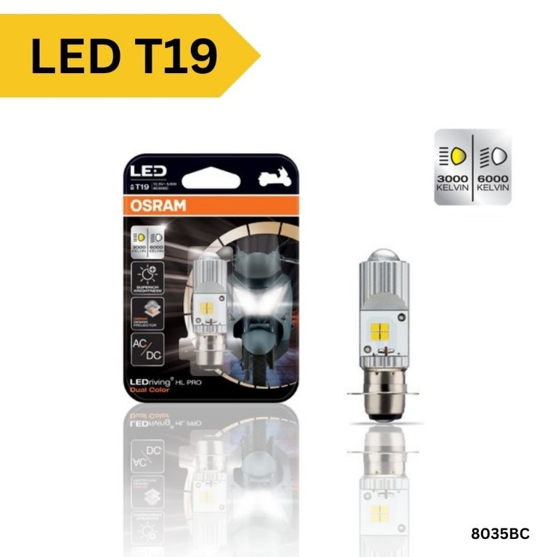 OSRAM Laser H6 Motorcycle LED Light HID Projector Lens White/Yellow 5/6W-P15D-25-1 spacy, beat Carbu
