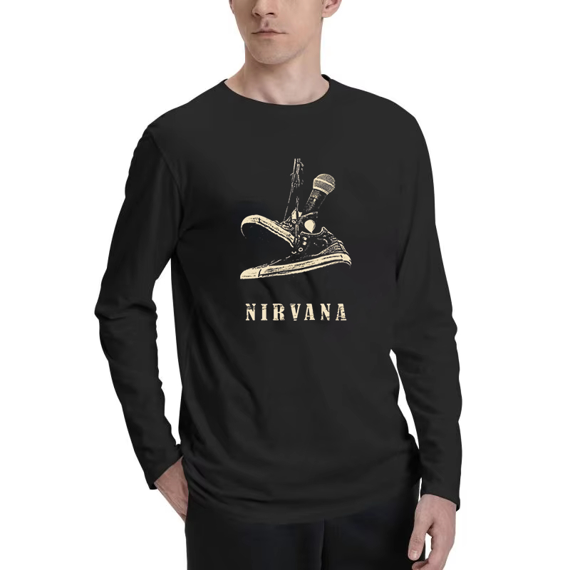 แขนยาว Nirvana Kurt Cobain เสื้อยืดเพลงชุมชนเสื้อแขนยาว Nirvana เพลงเสื้อยืด