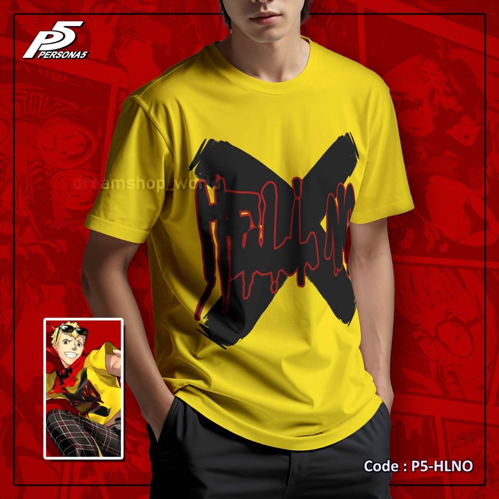 Fullprint อะนิเมะเกมคอสเพลย์ Persona 5 Sakamoto Ryuji เสื้อยืด