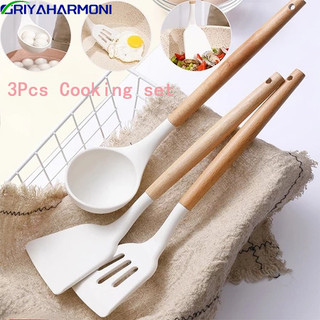 Bahan Silikon Kuat Alat Masak Tumis Goreng 3pcs Alat Masak Silicone Cooking Utensil Spatula Silicon Utensile Tahan Panas Silikon Kitchen Tool