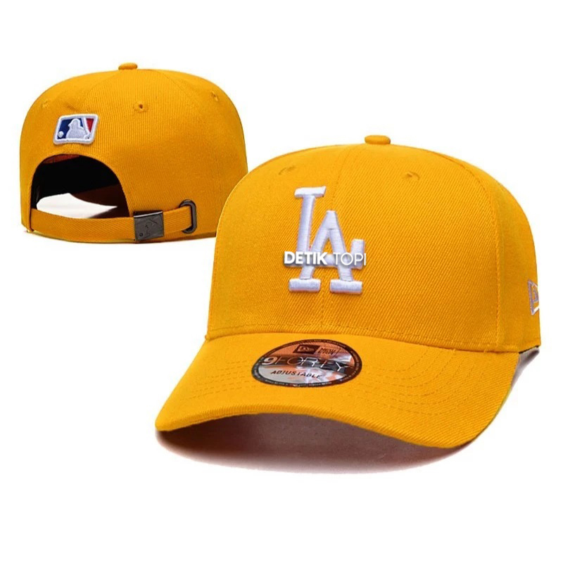 LA Los Angeles Dodgers Yellow Mustard เย็บปักถักร้อยหมวกโค้ง