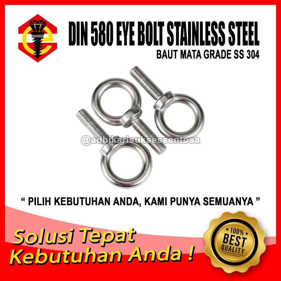 MATA SS 304 / Eye Bolt M6 / Eye Bolt 6 MM ไม้แขวนเสื้อสแตนเลส