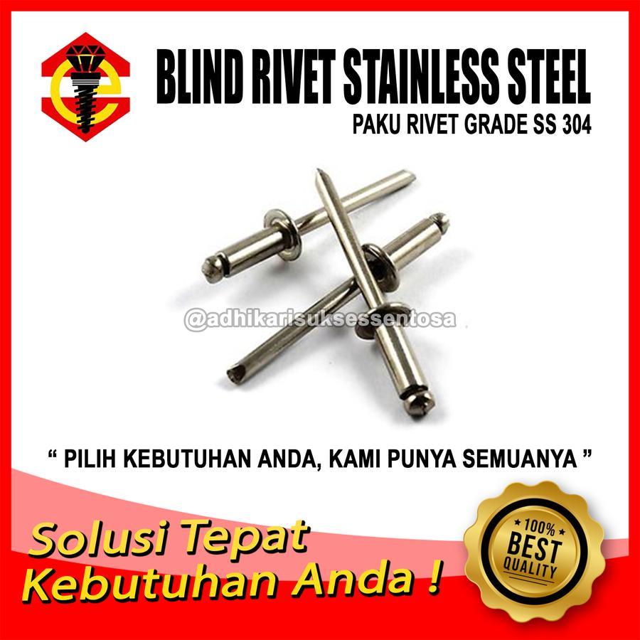 (100 ชิ้น) SS 304 / ตะปูหมุดสแตนเลส 4.8 MM / หมุดตาบอด 4.8x10 CODE 635 / ตะปูคลิปข้อต่อเหล็ก SUS